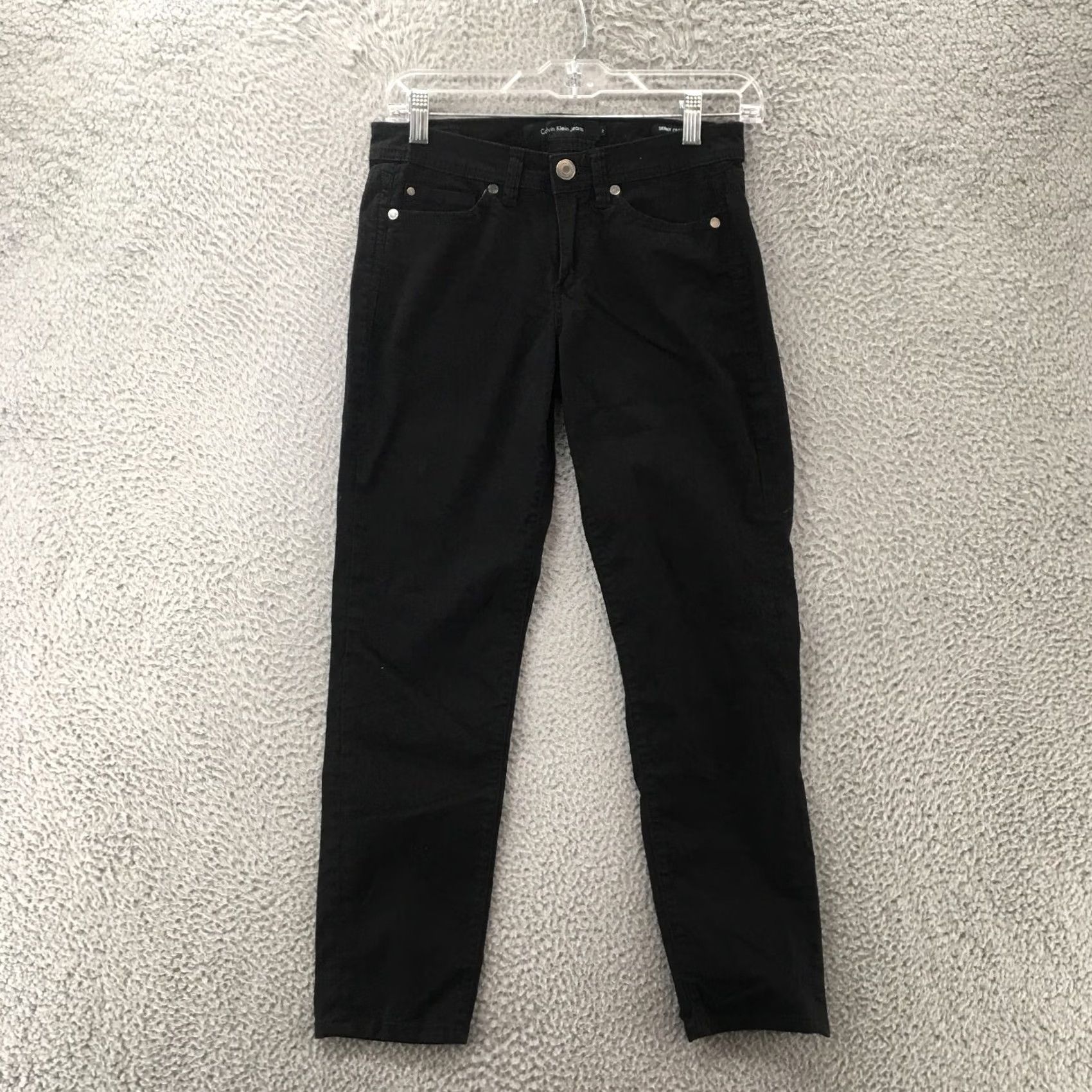 Calvin Klein Calvin Klein Jeans Skinny Crop Womens 2 Black Cotton Blend Zip Denim 5-Pocket Regular Size 28x25.5 Inseam 25.5 In Size 26" / US 2 / IT 38 - 2 Thumbnail