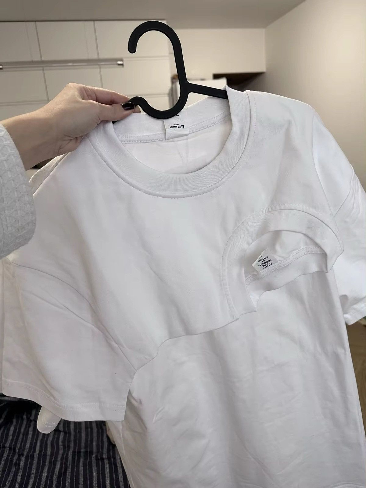 Japanese Brand "Fake Two Shirt" White Tshirt Size US L / EU 52-54 / 3 - 9 Thumbnail
