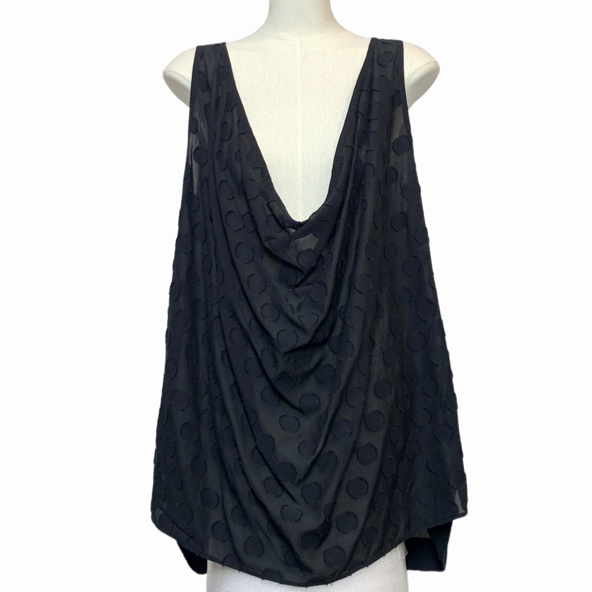 gomme Black Drape Neck Polka Dot Dress Size M / US 6-8 / IT 42-44 - 1 Thumbnail