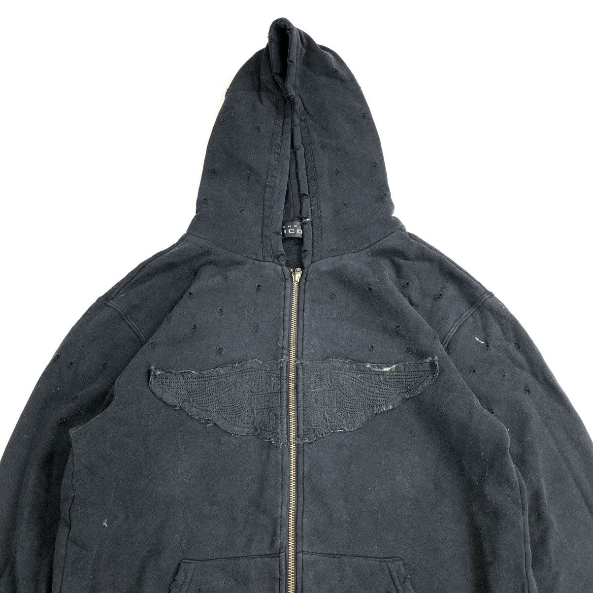 If Six Was Nine × Japanese Brand × Le Grande Bleu (L.G.B.) 1990s Monsieur Nicole Distressed Punk LGB Style Zip Hoodie Size US M / EU 48-50 / 2 - 2 Thumbnail