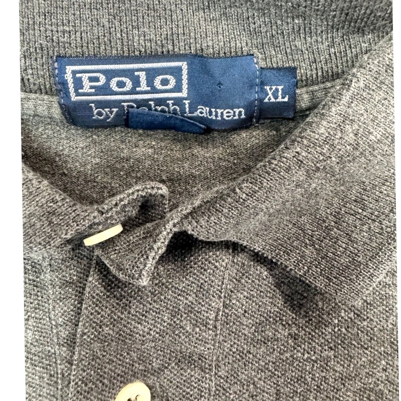 Vintage Polo Ralph Lauren Shirt Mens Size XL Gray Short Sleeve Distressed Cotton Size US XL / EU 56 / 4 - 4 Thumbnail