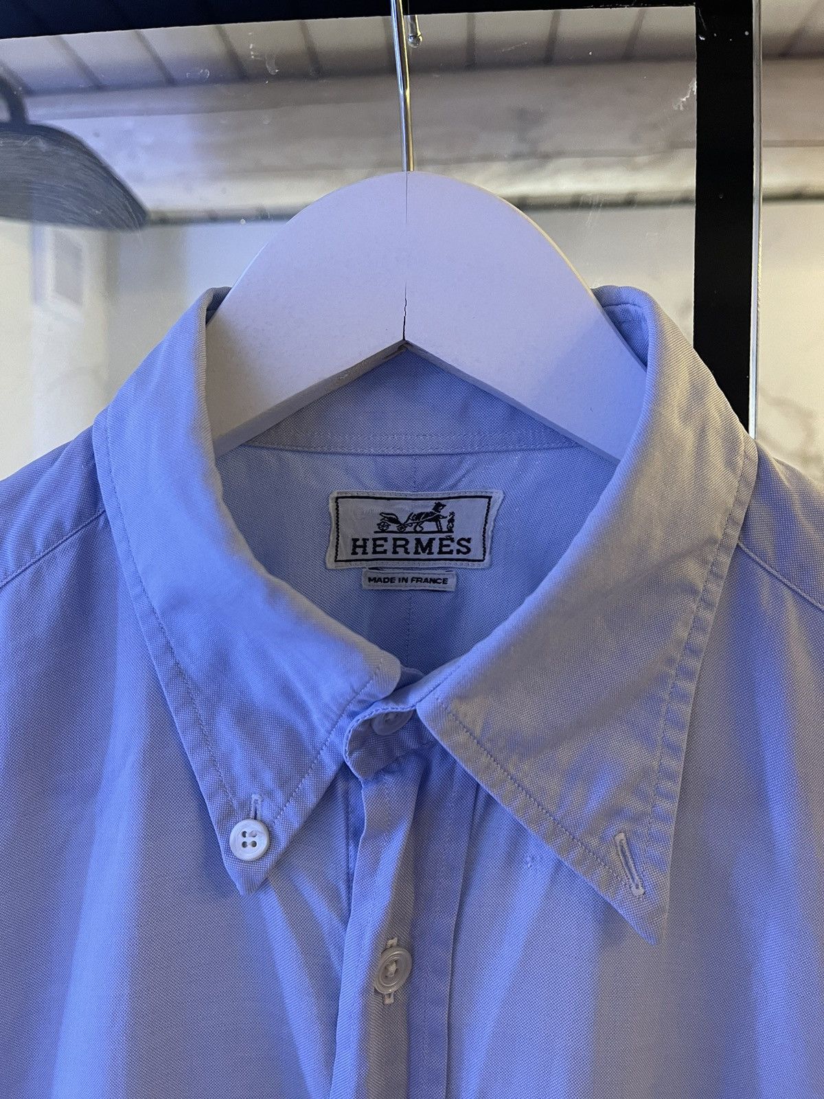 Hermes Hermes shirt Vintage Blue Short Sleeve Pocket 90’s Size US M / EU 48-50 / 2 - 7 Thumbnail