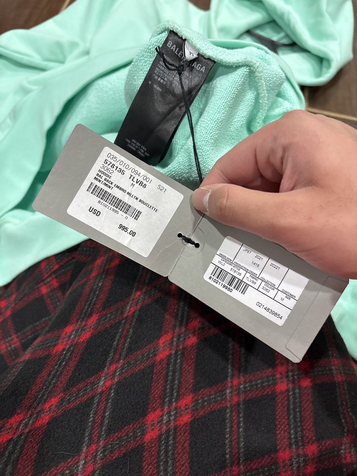 Balenciaga NEW Balenciaga Logo Hoodie Turquesa Turquoise SZ M/Fits XL Size US XL / EU 56 / 4 - 11 Thumbnail