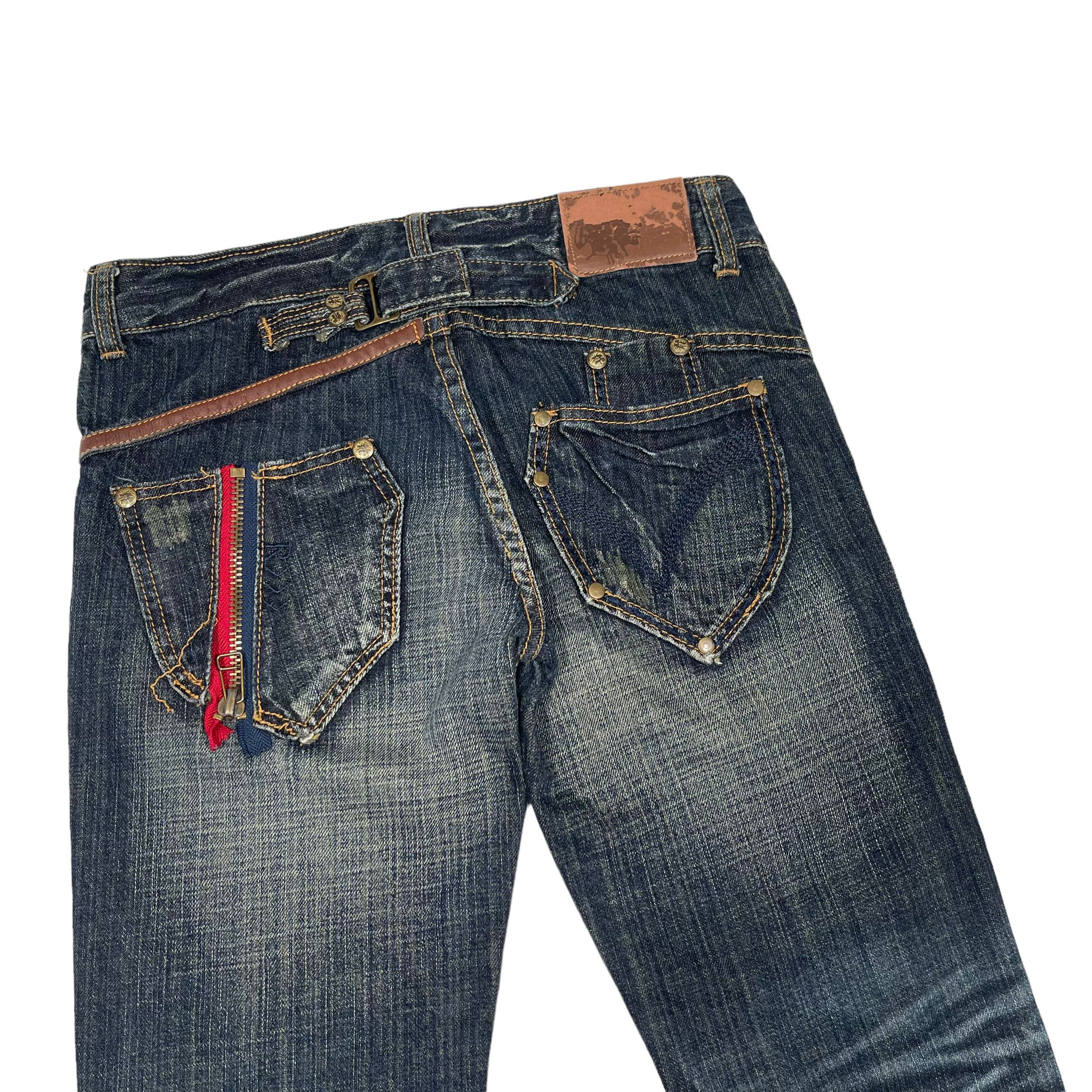 14th Addiction × If Six Was Nine × KMRii Flare Punk Sick Distressed Washed Japanese Denim Pants Size US 30 / EU 46 - 6 Thumbnail