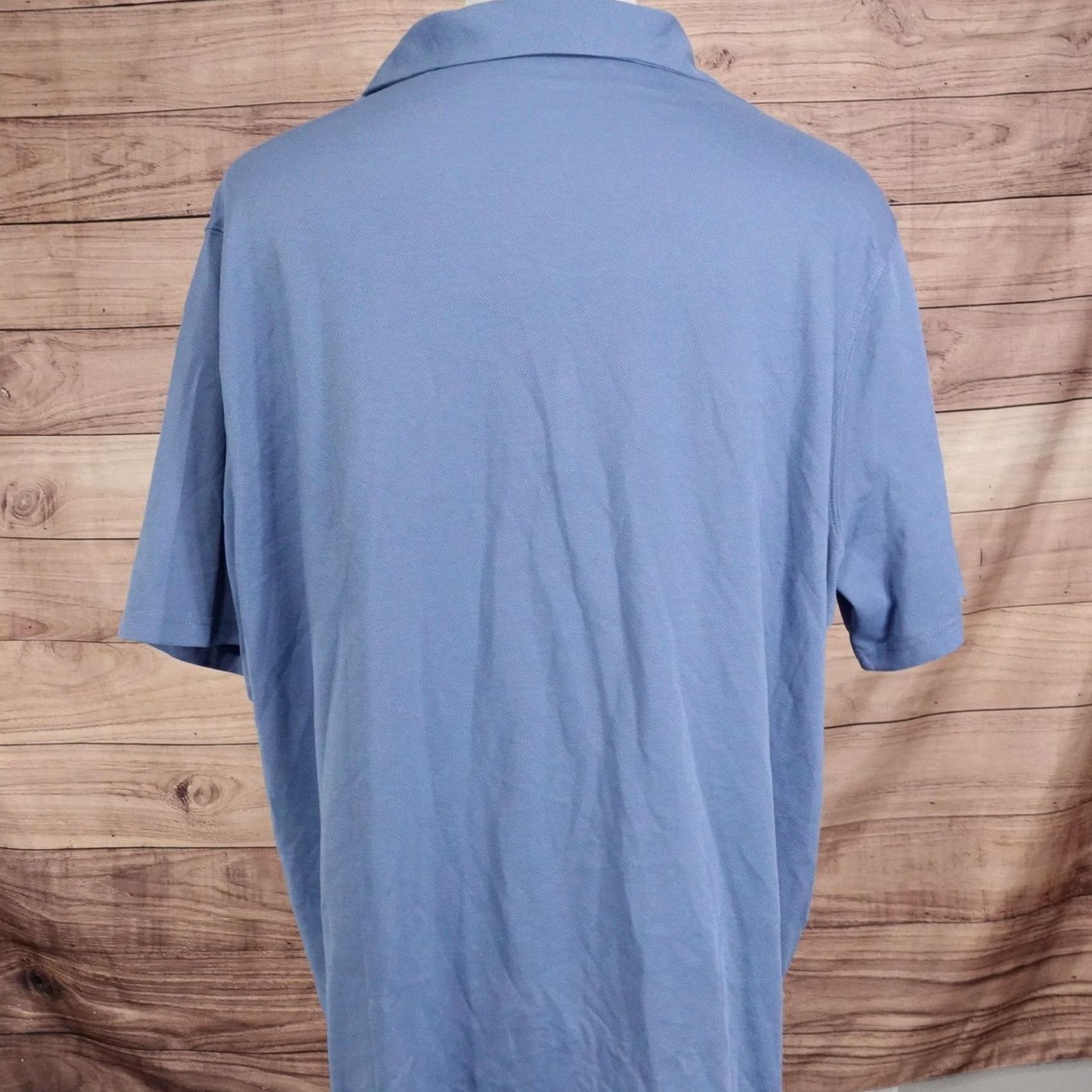 Fabletics Fabletics Polo Shirt Mens 2XL Blue Tagless Collared Short Sleeve Solid Knit Embroidered Casual Size US XXL / EU 58 / 5 - 4 Thumbnail