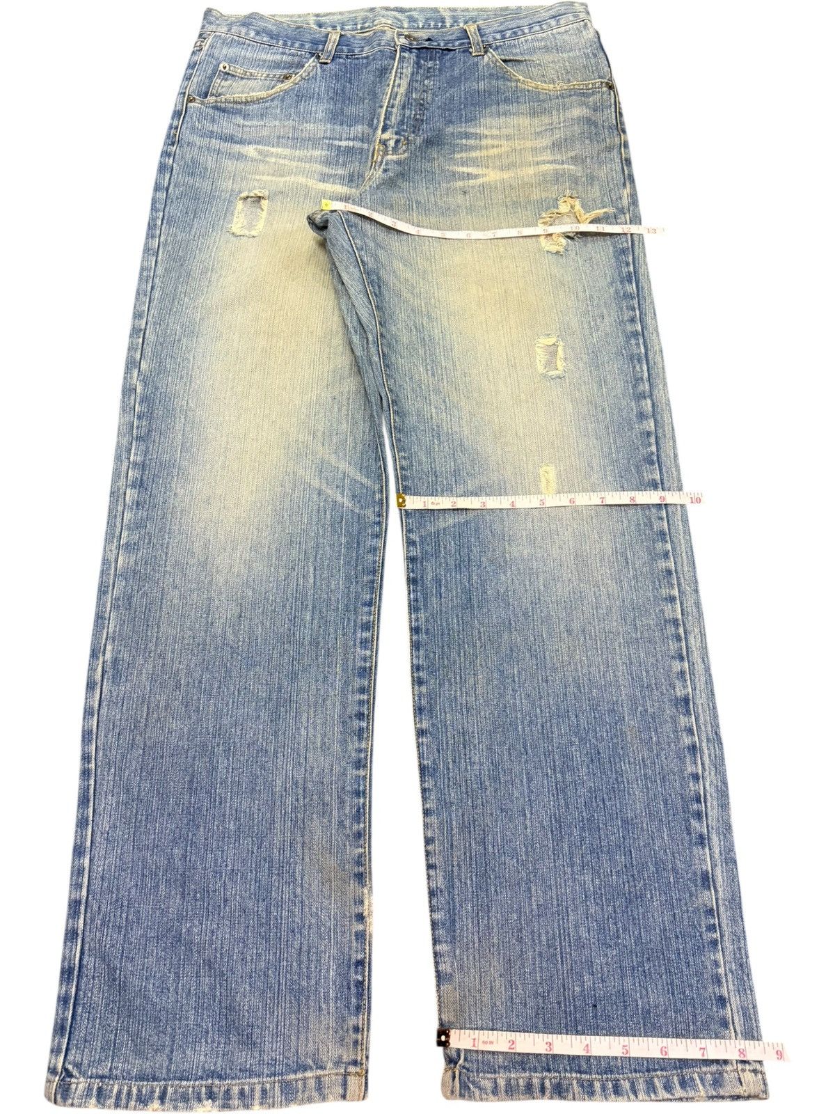 Edwin Unbranded Faded Wash Distressed Loose Jeans Size 34" / US 12 / IT 48 - 8 Thumbnail
