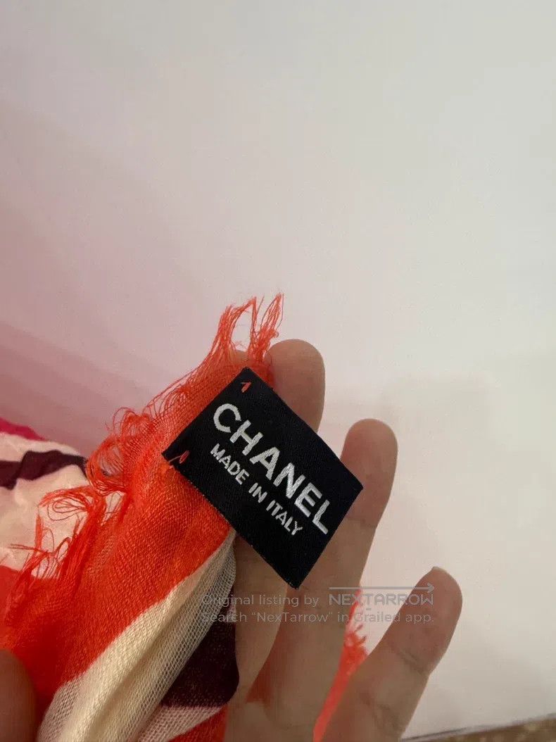 Chanel Chanel Large logo thin silk cashmere large scarf Size ONE SIZE - 7 Thumbnail