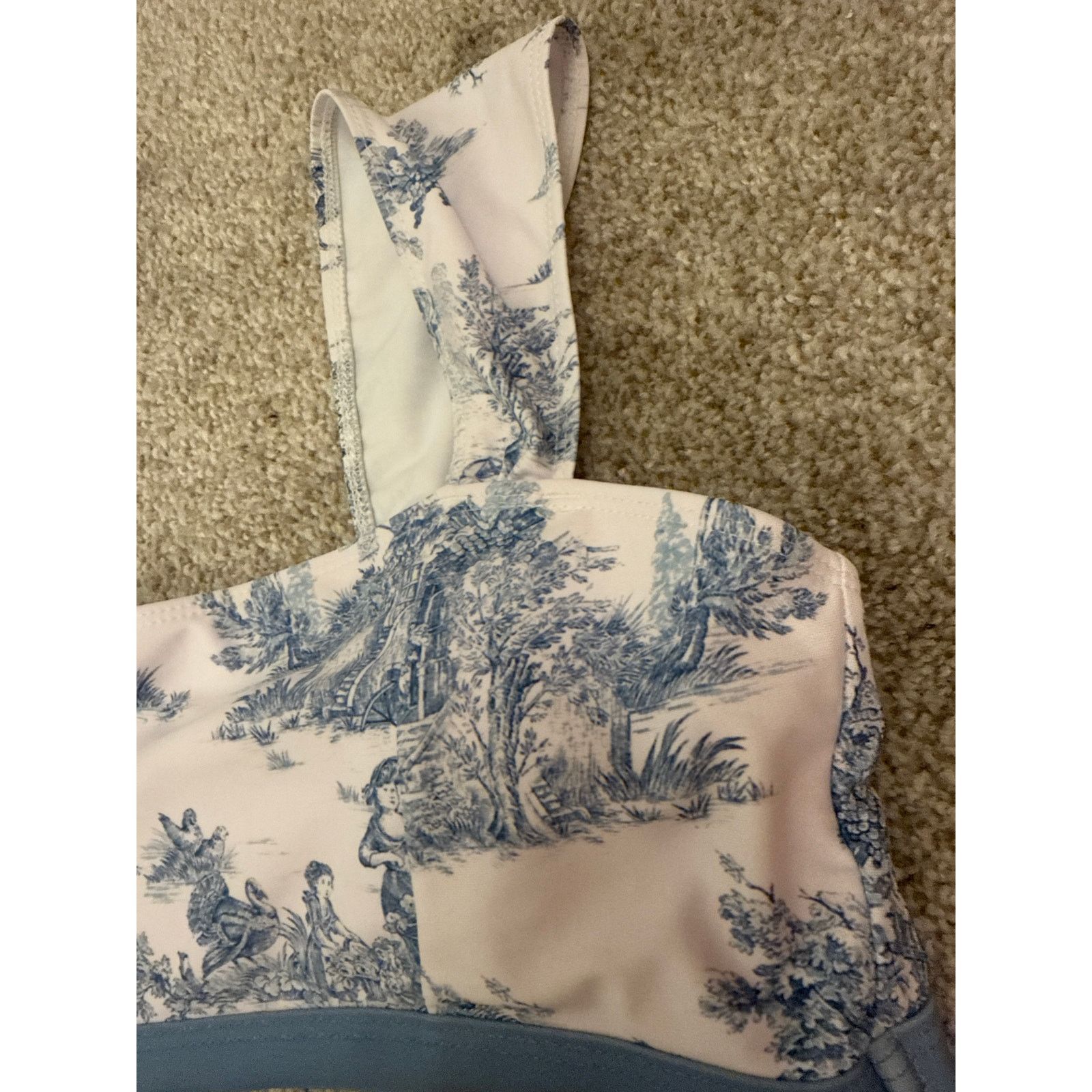Cider NWOT CIDER Toile de Jouy Bikini in Sky Blue, sz S Size ONE SIZE - 7 Thumbnail