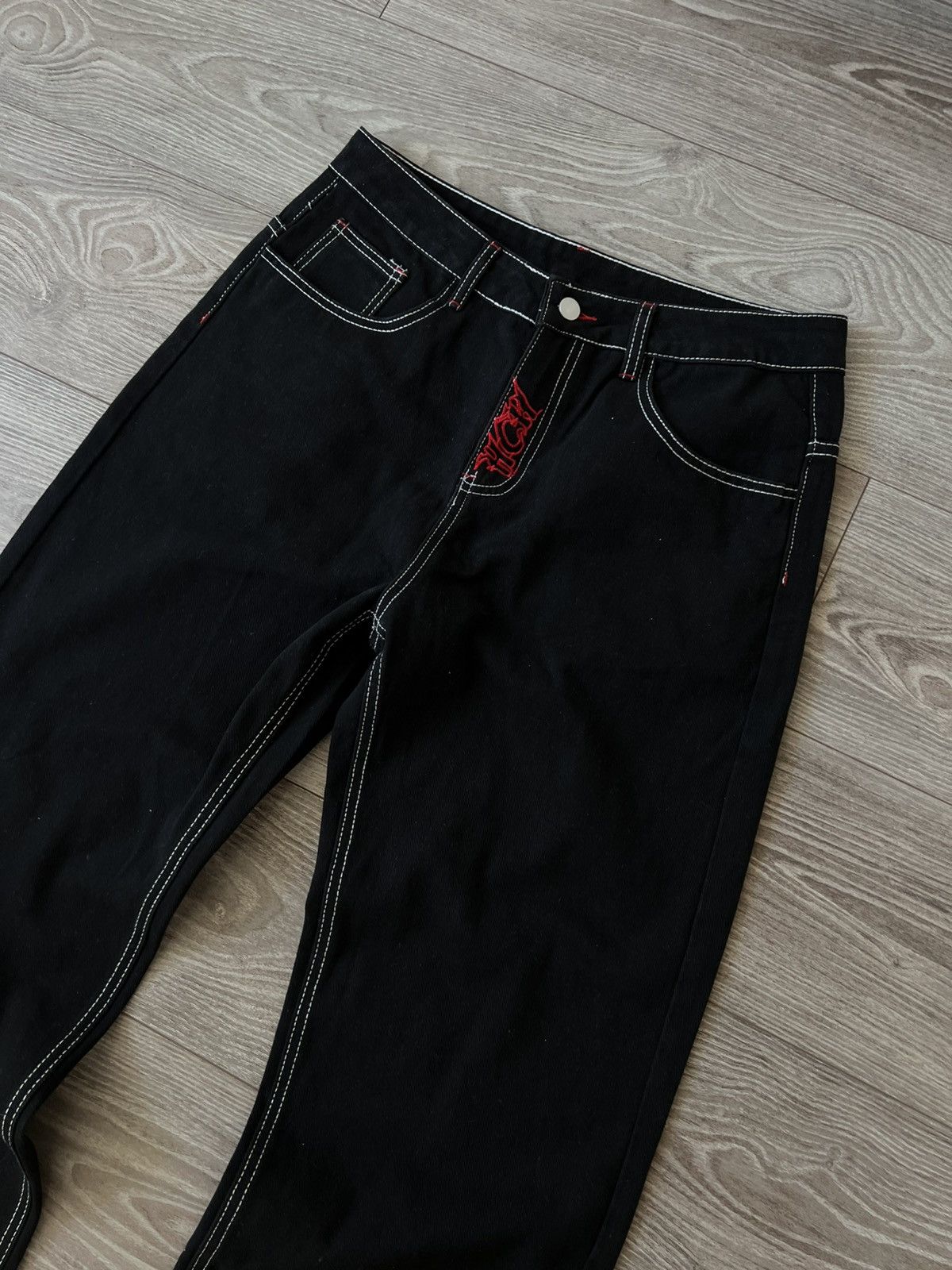Other Avant Garde Opium Black Denim HCH Heaven Knit Japan Jeans Size US 34 / EU 50 - 13 Thumbnail