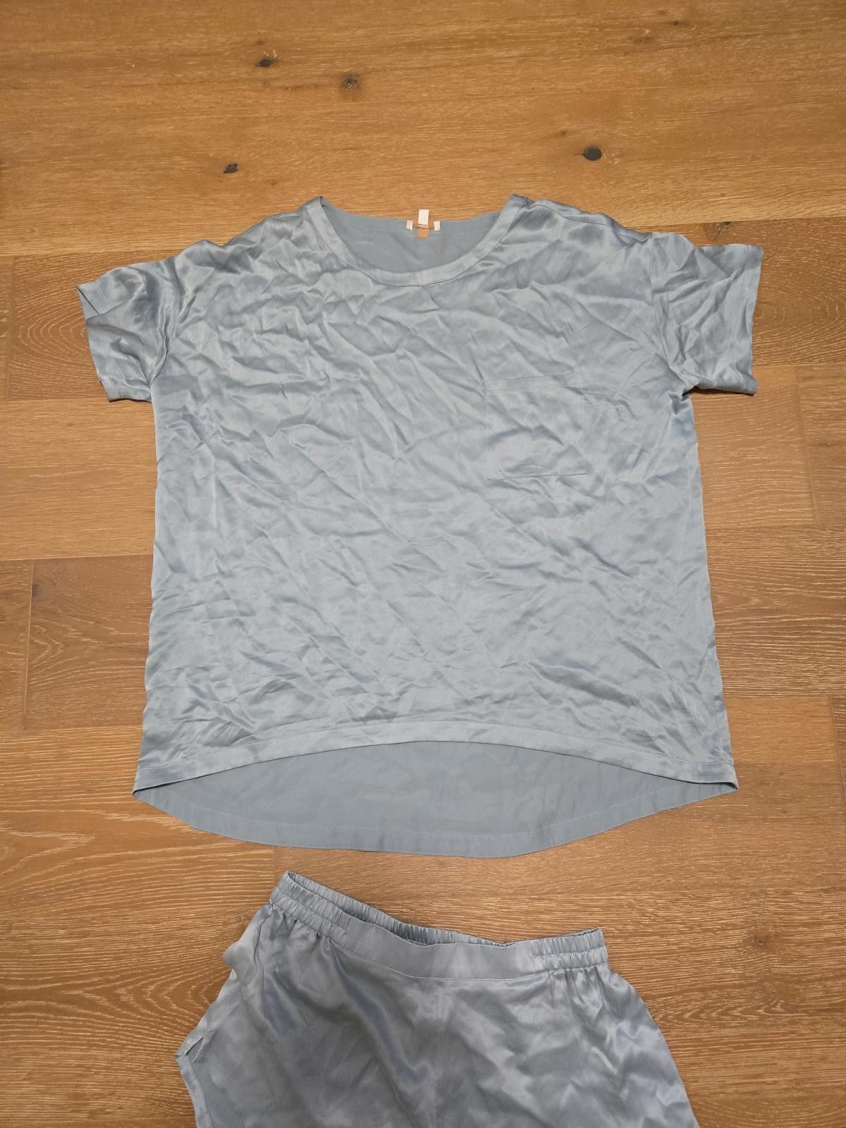 Lunya Lunya Washable Silk Tee Short Set in Cumulus Blue Size ONE SIZE - 2 Thumbnail