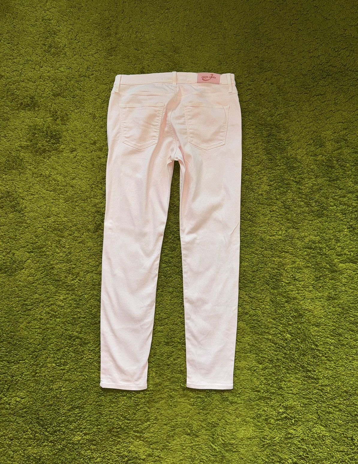 Jacob Cohen avant garde fur patch pink pants