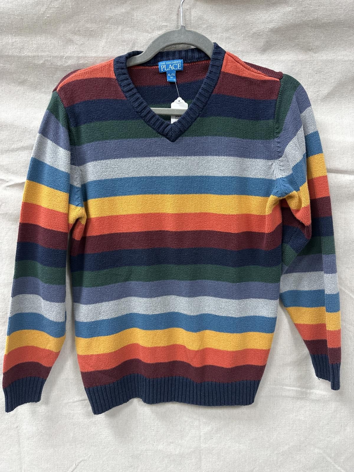 Designer Vibrant Striped Sweater for Kids - The Children's Place XL Size US XXS / EU 40 - 1 Thumbnail