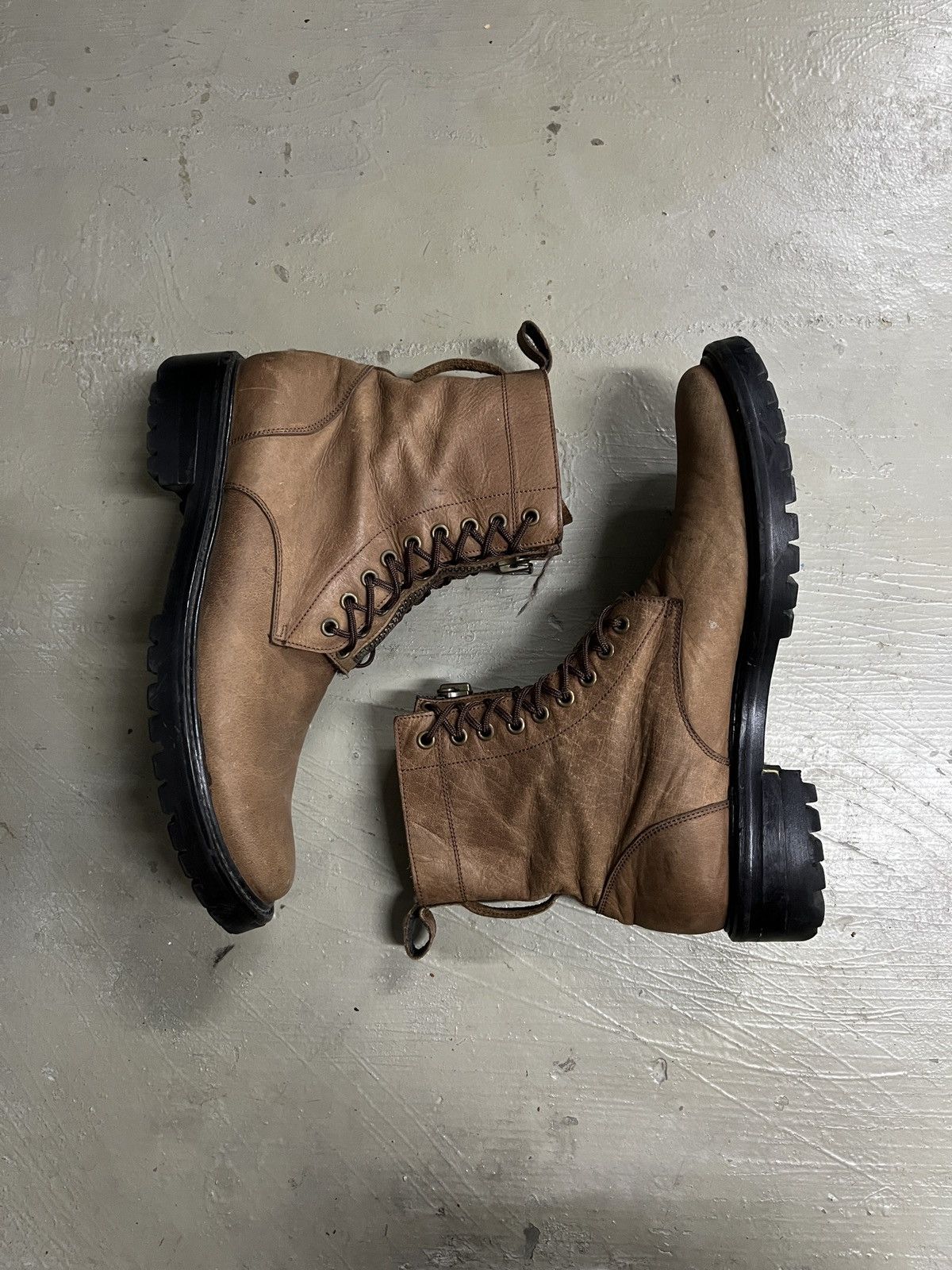 Guidi Takeo Kikuchi Lace Zipper Leather Combat Guidi Style Boots Size US 9 / EU 42 - 12 Thumbnail