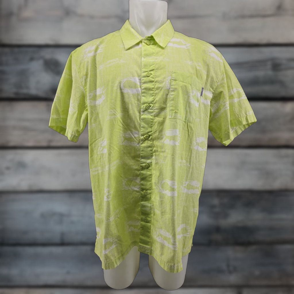 Vintage Columbia PFG Shirt Mens XL Lime Green Fish Print Button Up Vented Performance Size US XL / EU 56 / 4 - 1 Thumbnail