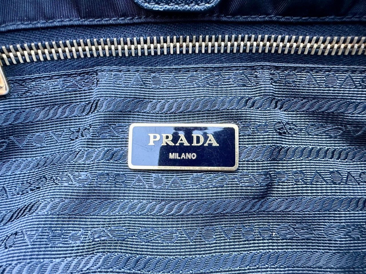 Prada Authentic Prada Bluette Tessuto Saffiano Shopping Tote Bag Size ONE SIZE - 7 Thumbnail
