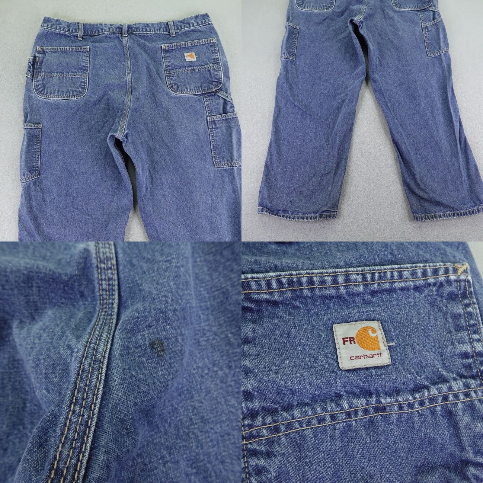 Carhartt VINTAGE Carhartt Cotton Denim Jeans Mens 44X30 Regular Fit Straight Flare-Resistant Workwear Blue Size US 42 / EU 58 - 8 Thumbnail