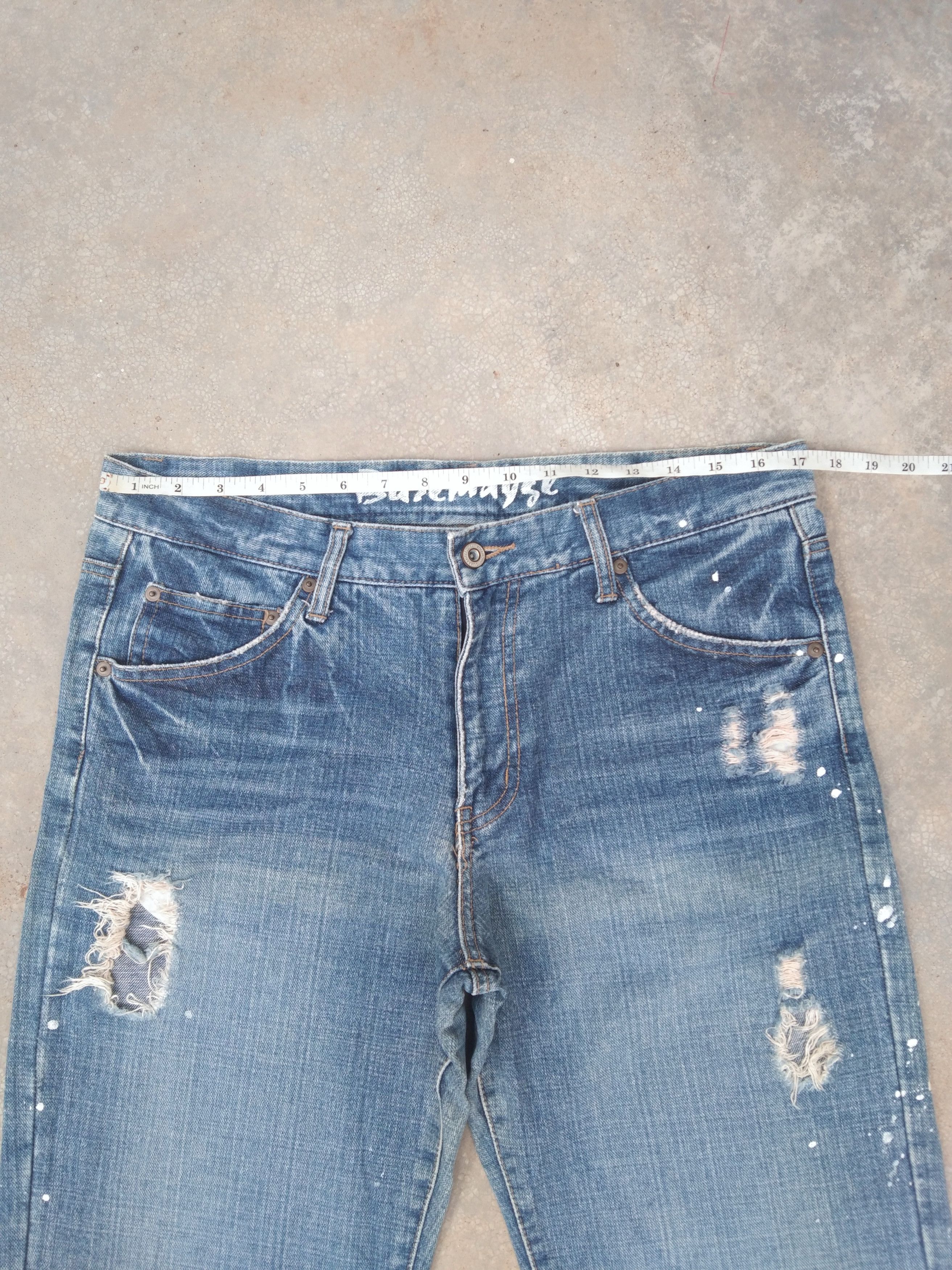 Japanese Brand × Jean × Vintage Vintage Retro Painter Straight Leg Distressed Jeans 34x31 Size US 34 / EU 50 - 3 Thumbnail