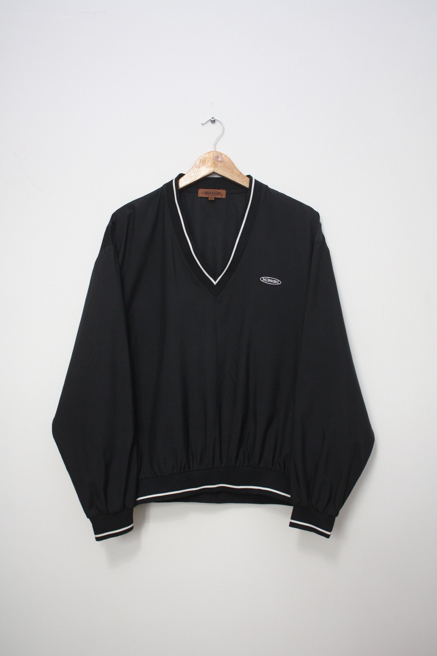 Missoni Missoni Vintage Black V-Neck Nylon Bomber Size US M / EU 48-50 / 2 - 3 Thumbnail