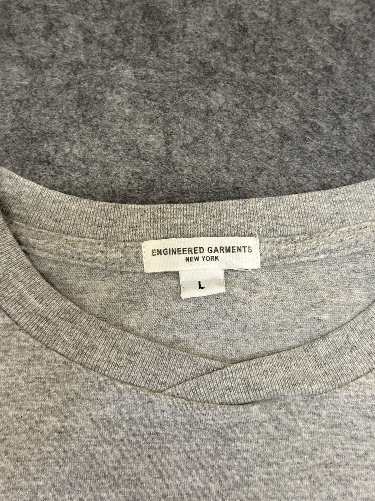 Engineered Garments vintage-style grey cotton jersey t-shirt a "1968" graphic. Size US L / EU 52-54 / 3 - 10 Thumbnail