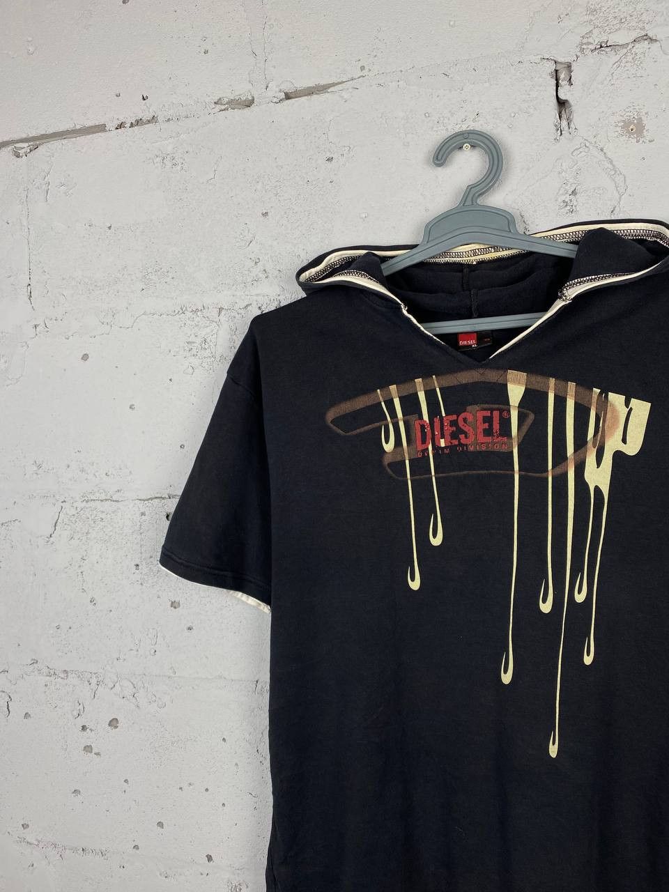 Diesel × Vintage Vintage Y2K Diesel Printed Back Hooded T-Shirt Size US XL / EU 56 / 4 - 4 Thumbnail