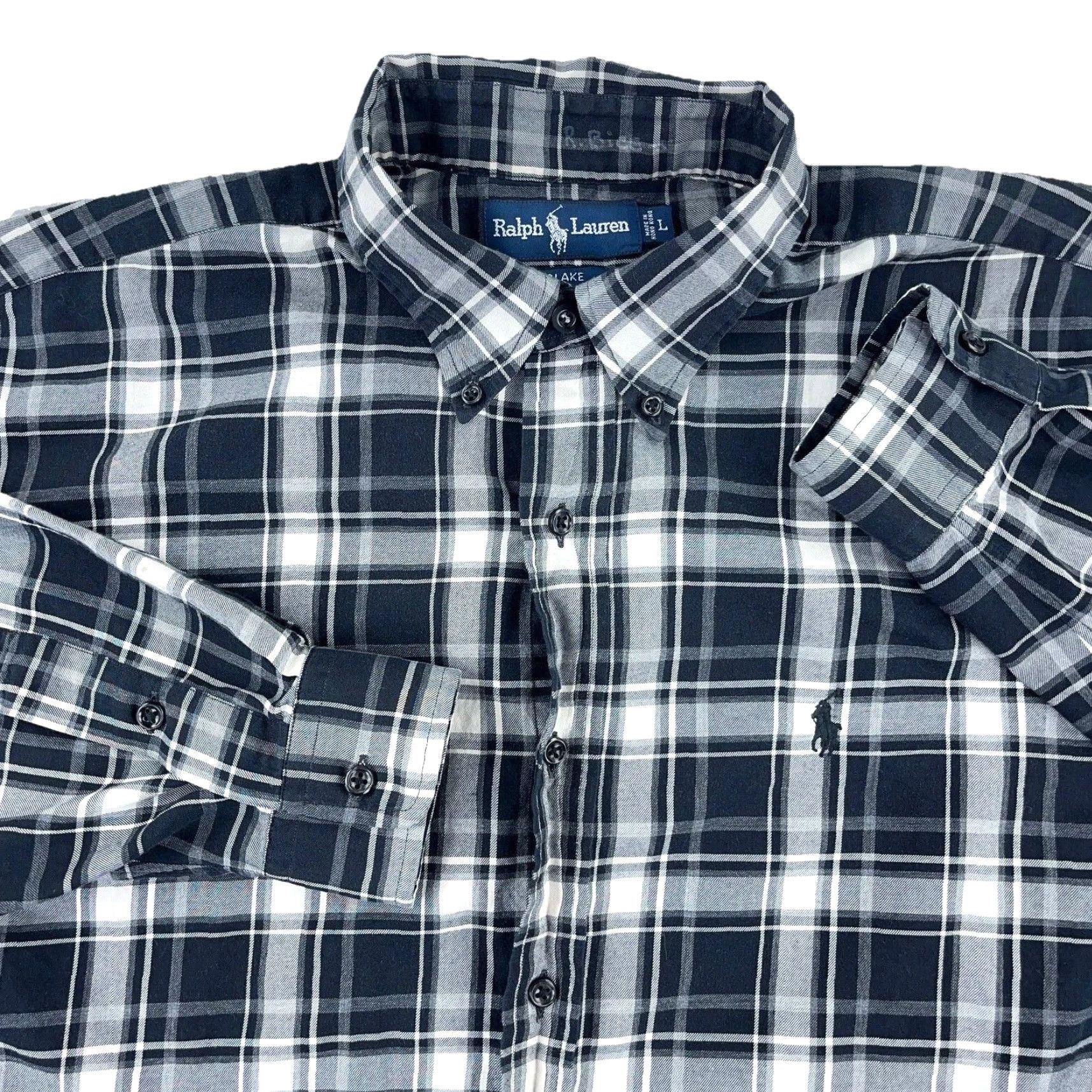 Ralph Lauren Ralph Lauren Shirt Men Large Blue Flannel Button Up Blake Windowpane Plaid Pony Size US L / EU 52-54 / 3 - 2 Thumbnail