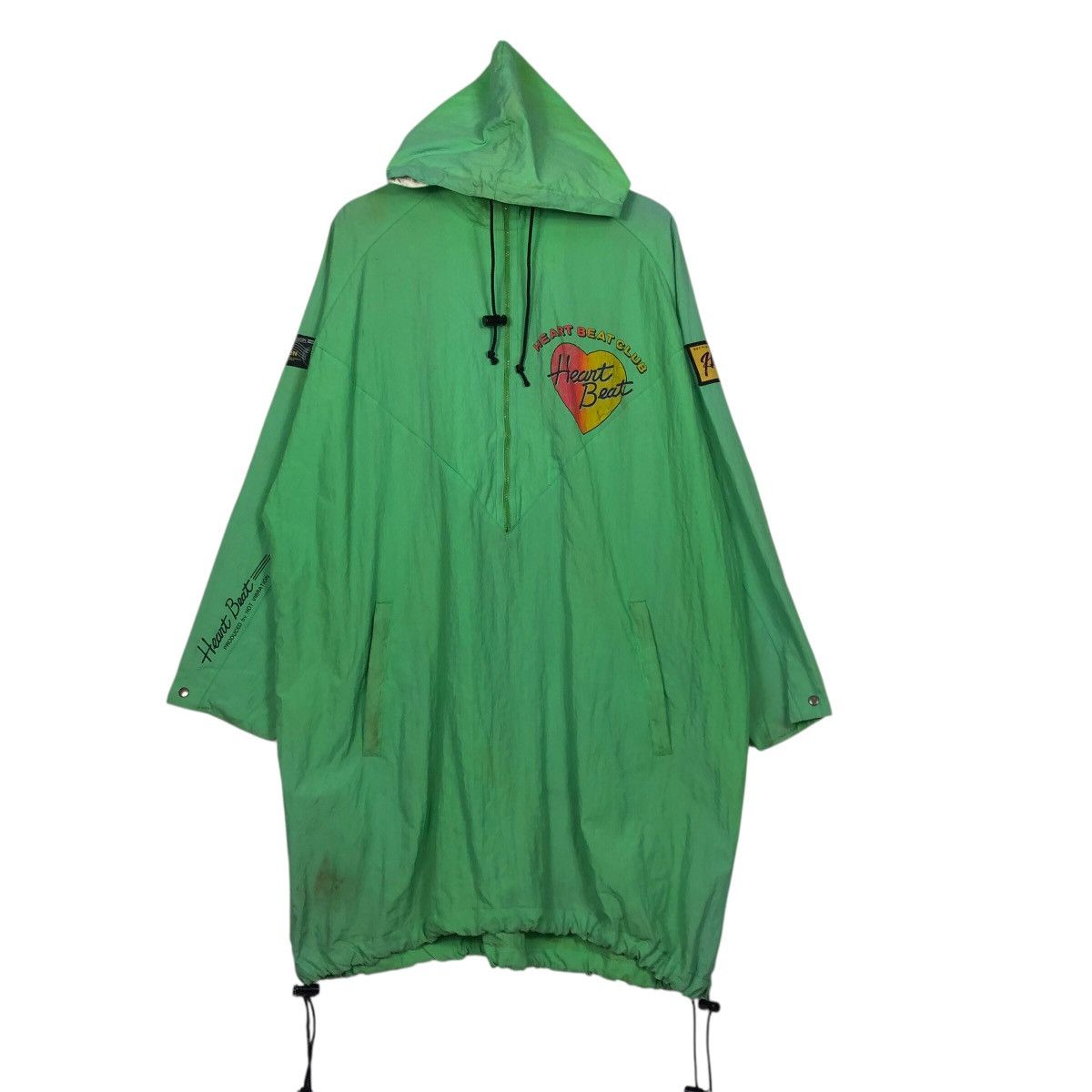 Japanese Brand 80s Heart Beat Club Neon Green Parka Vibration Surf Skate Size US M / EU 48-50 / 2 - 2 Thumbnail