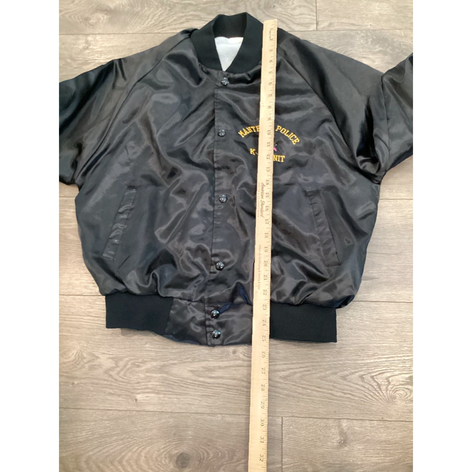Vintage VINTAGE Auburn Jacket Manteca Police K-9 Unit Lined Bomber Black L Mens 90s Logo Unique Size US L / EU 52-54 / 3 - 7 Thumbnail