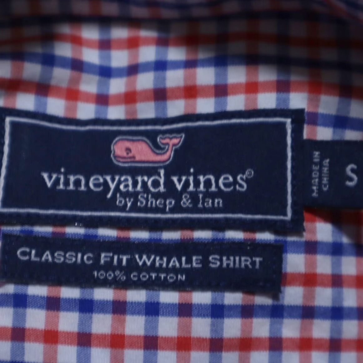 Vineyard Vines Vineyard Vines White Men's S Shirt Classic Fit Whale Red Blue Cotton Check Shirt Size US S / EU 44-46 / 1 - 5 Thumbnail