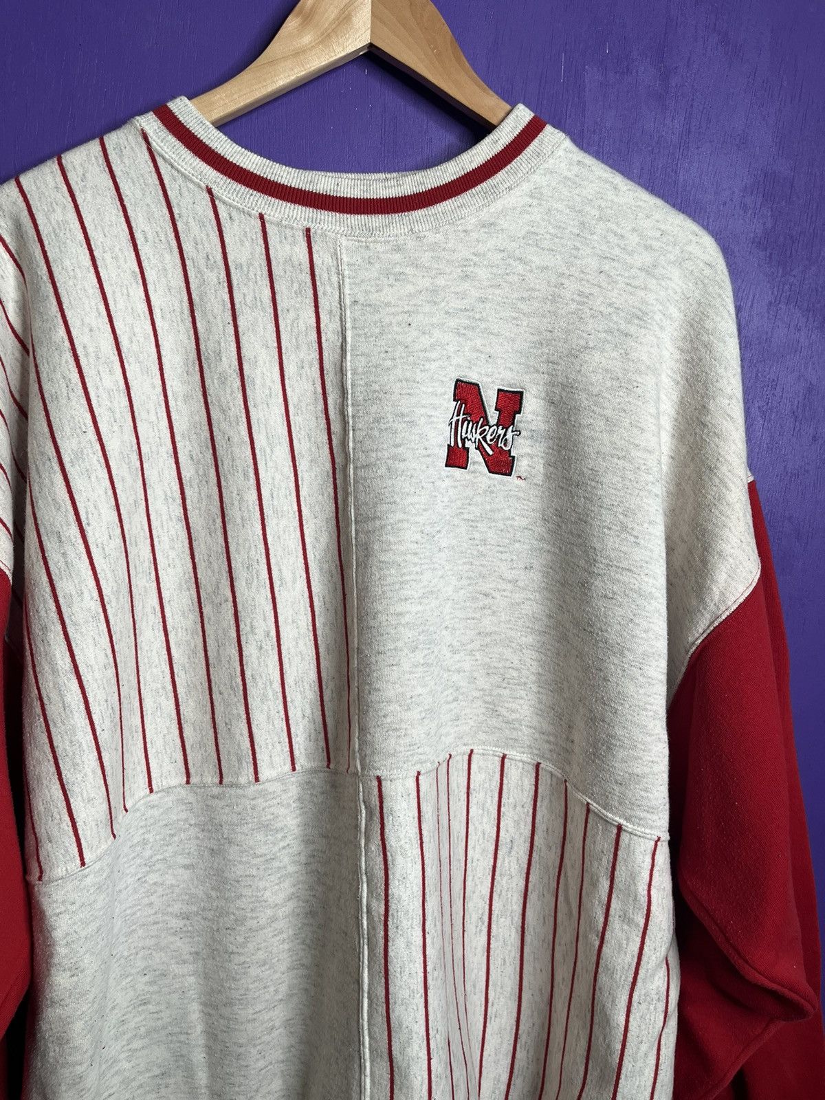 Vintage Vintage 90s Nebraska Cornhuskers squares sweatshirt Size US XXL / EU 58 / 5 - 3 Thumbnail