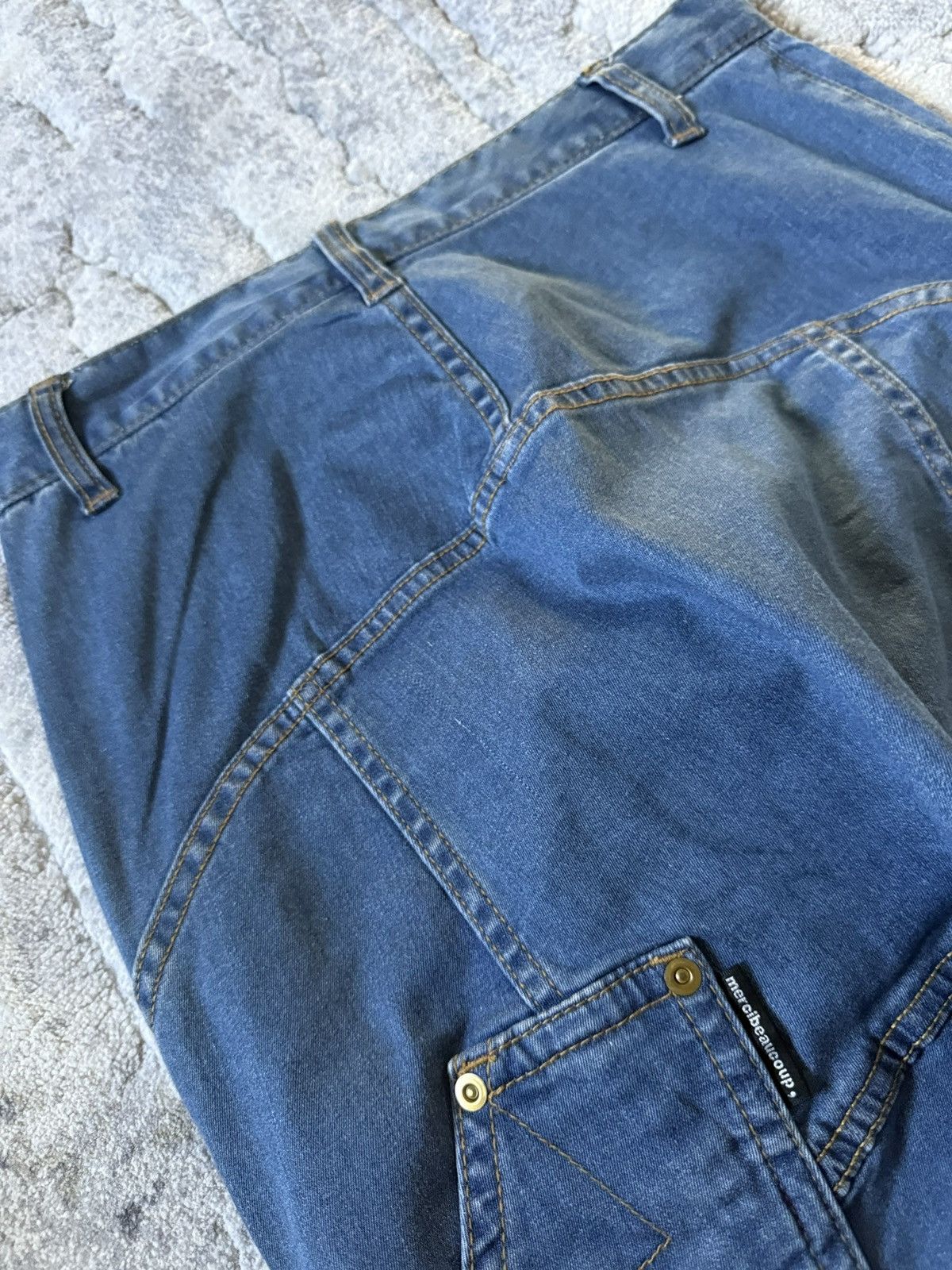 Lee × mercibeaucoup Issey Miyake Mercibeaucop Drop Crotch Multi Paneled Jeans Size US 28 / EU 44 - 13 Thumbnail