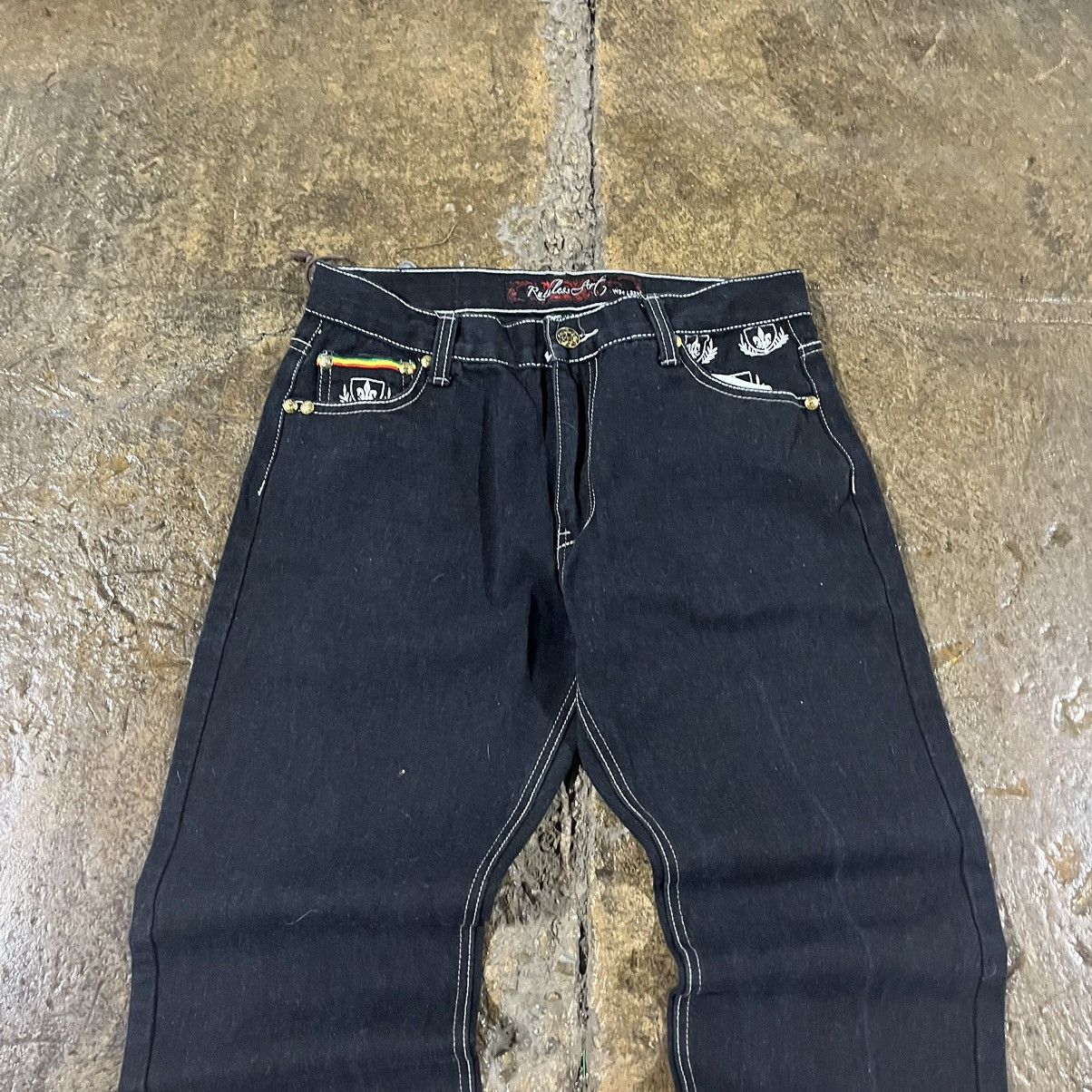 Affliction × JNCO × Vintage Crazy Vintage Y2K Baggy Jeans Embroidered Skater Wide Leg Size US 32 / EU 48 - 8 Thumbnail