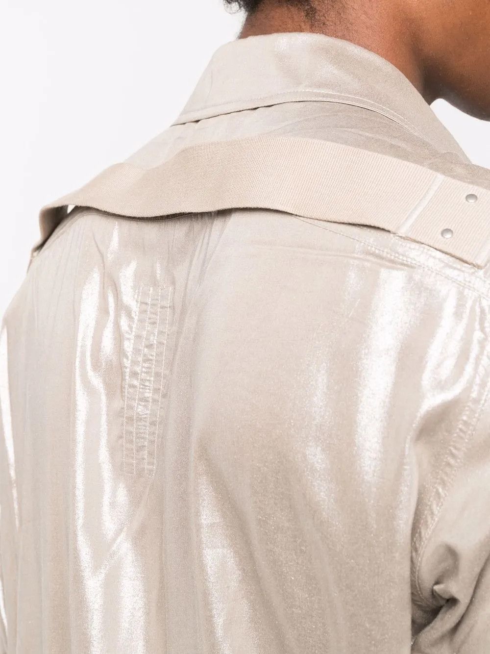 Rick Owens o1y0126 Solid Color Shirt in Silver Size S / US 4 / IT 40 - 4 Thumbnail