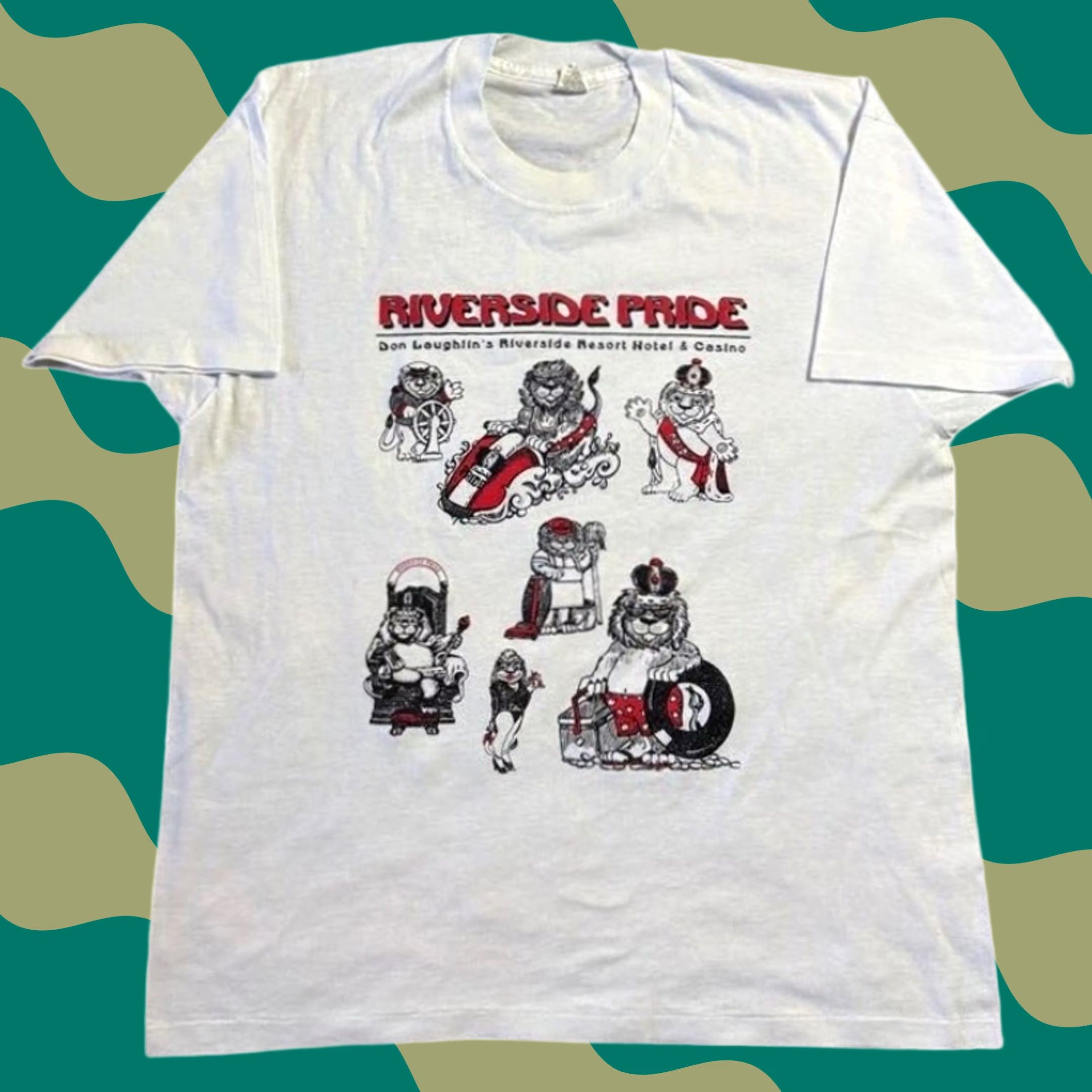 Vintage VINTAGE Riverside Pride Don Laughlin Resort Hotel Casino Graphic Tee XL Men White Screen Stars Size US XL / EU 56 / 4 - 1 Thumbnail