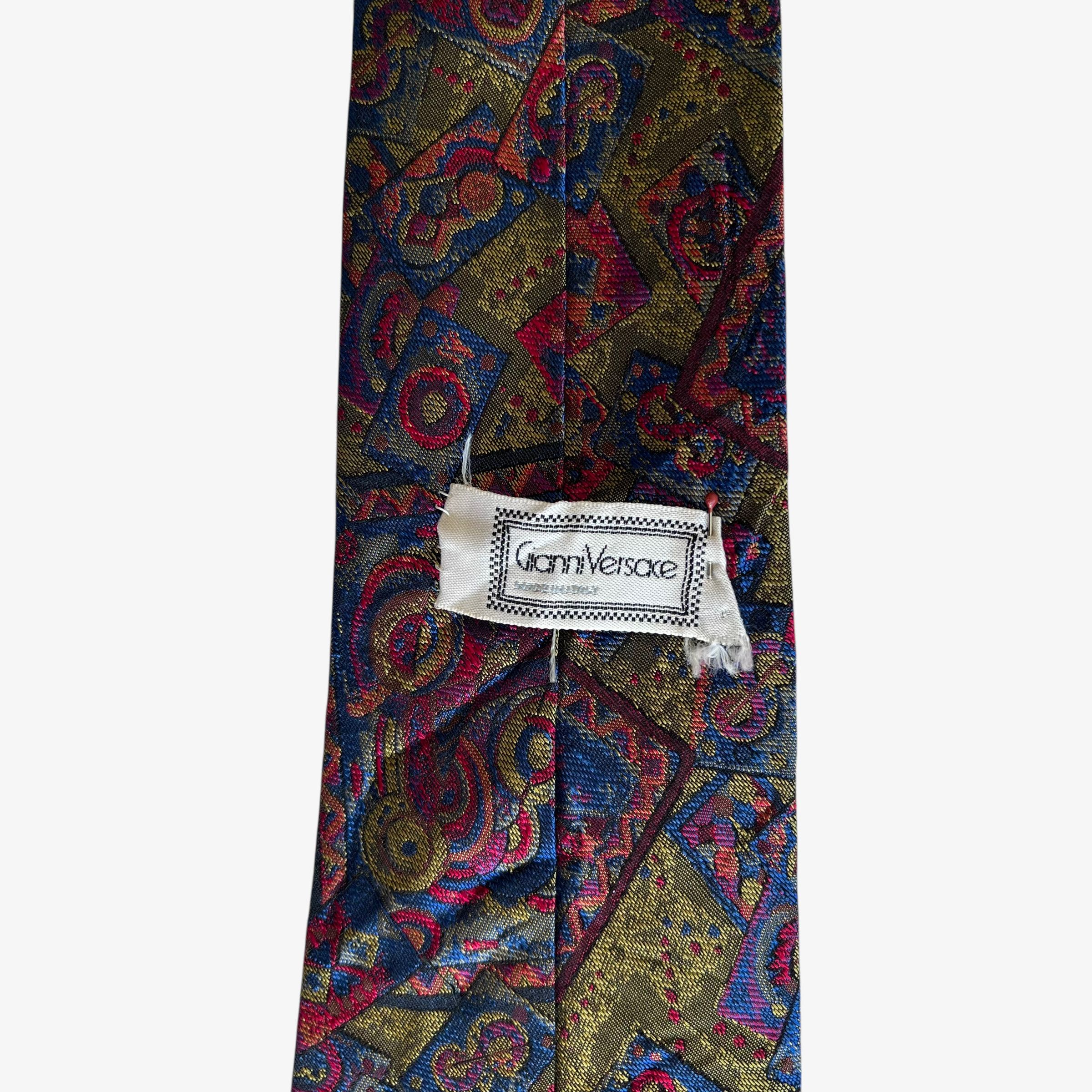 Versace Vintage 80s Gianni Versace Abstract Print Green Silk Tie Size ONE SIZE - 2 Thumbnail