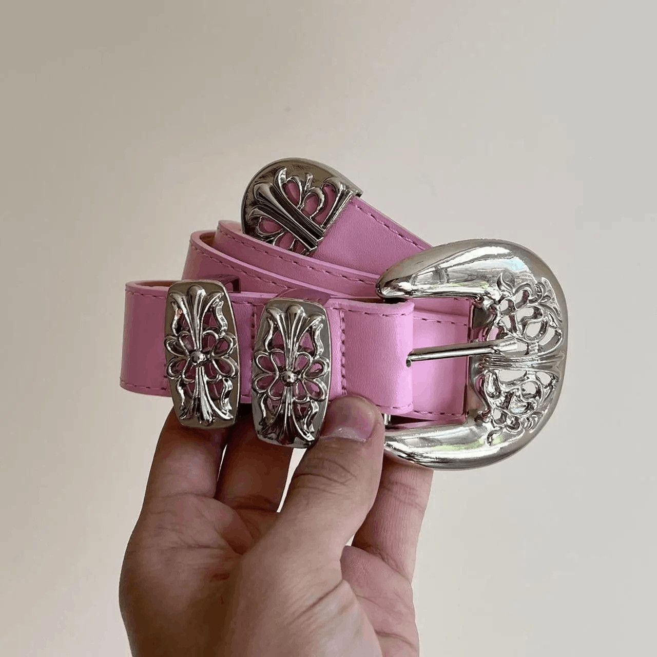 Cowboy Equipment vintage buckle pink american western design belt Size ONE SIZE - 2 Thumbnail