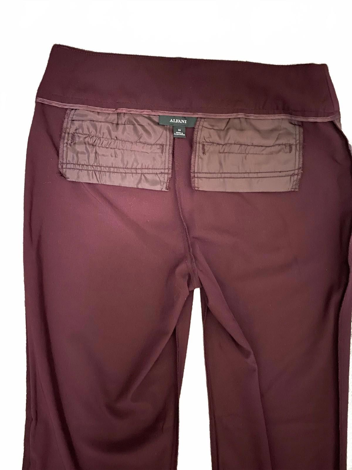 Alfani ALFANI Wide Leg Dress Pant in Burgundy (SIZE 2S) Size 26" / US 2 / IT 38 - 8 Thumbnail