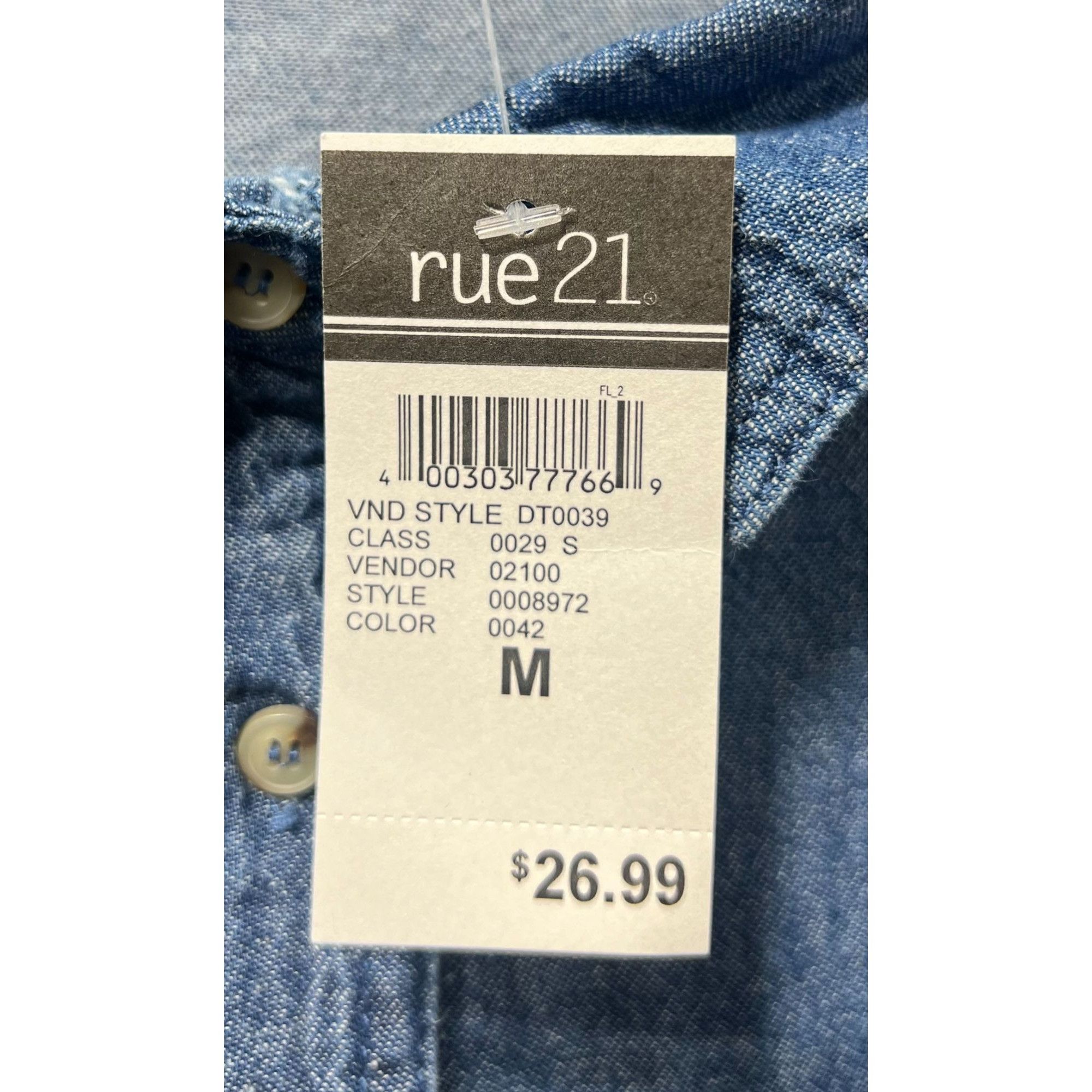 Other Sweet Envy- Women's Chambray Long Sleeve Button Down Shirt W Size M / US 6-8 / IT 42-44 - 8 Thumbnail