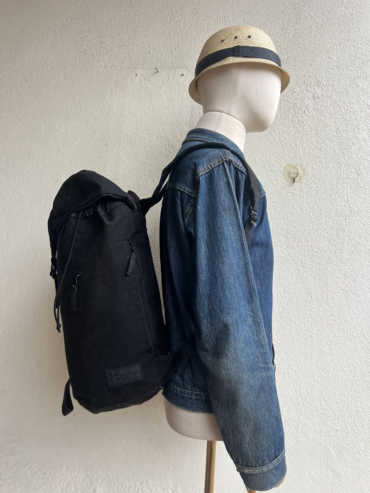 Vintage 6Shiki Japan Sun Fade Black Canvas Backpack Bag Size ONE SIZE - 2 Thumbnail