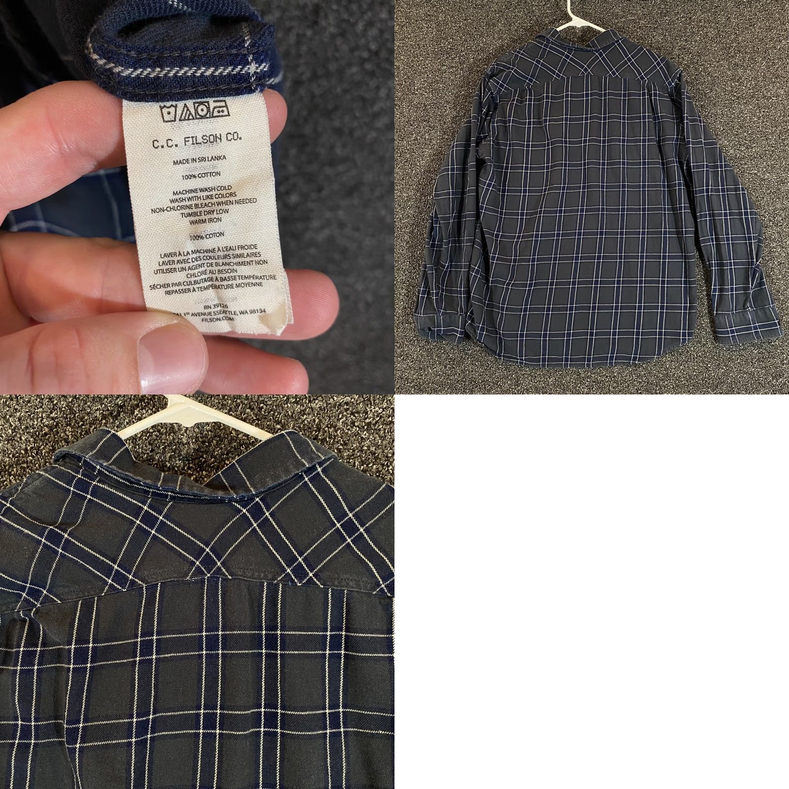 Filson VINTAGE Filson Shirt Mens Large Blue Plaid Button-Up Long Sleeve Flannel Hiking Size US L / EU 52-54 / 3 - 8 Thumbnail