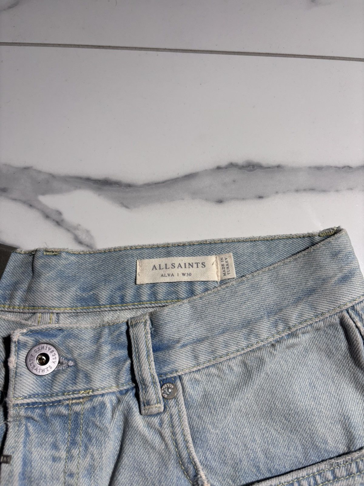Allsaints Allsaints Japanese Shorts Denim Distressed Y2K Size US 30 / EU 46 - 5 Thumbnail