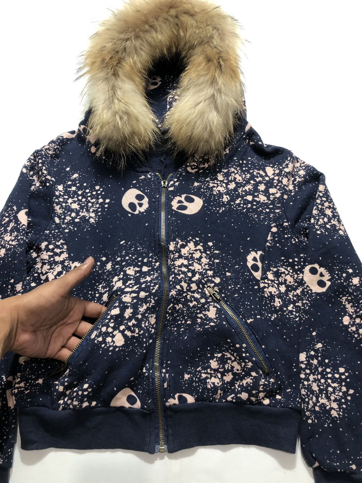 If Six Was Nine Japanese Gothic Skull Fur Hoodie Zipper Ifsix LGB Style Size US M / EU 48-50 / 2 - 6 Thumbnail