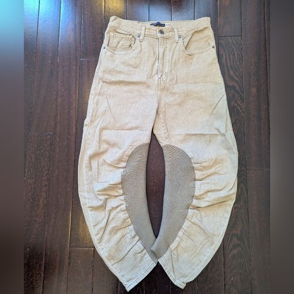 Levi's Levi's Made & Crafted Barrel Crop Denim Jeans - Beige Size 25" / US 0 / IT 36 - 3 Thumbnail