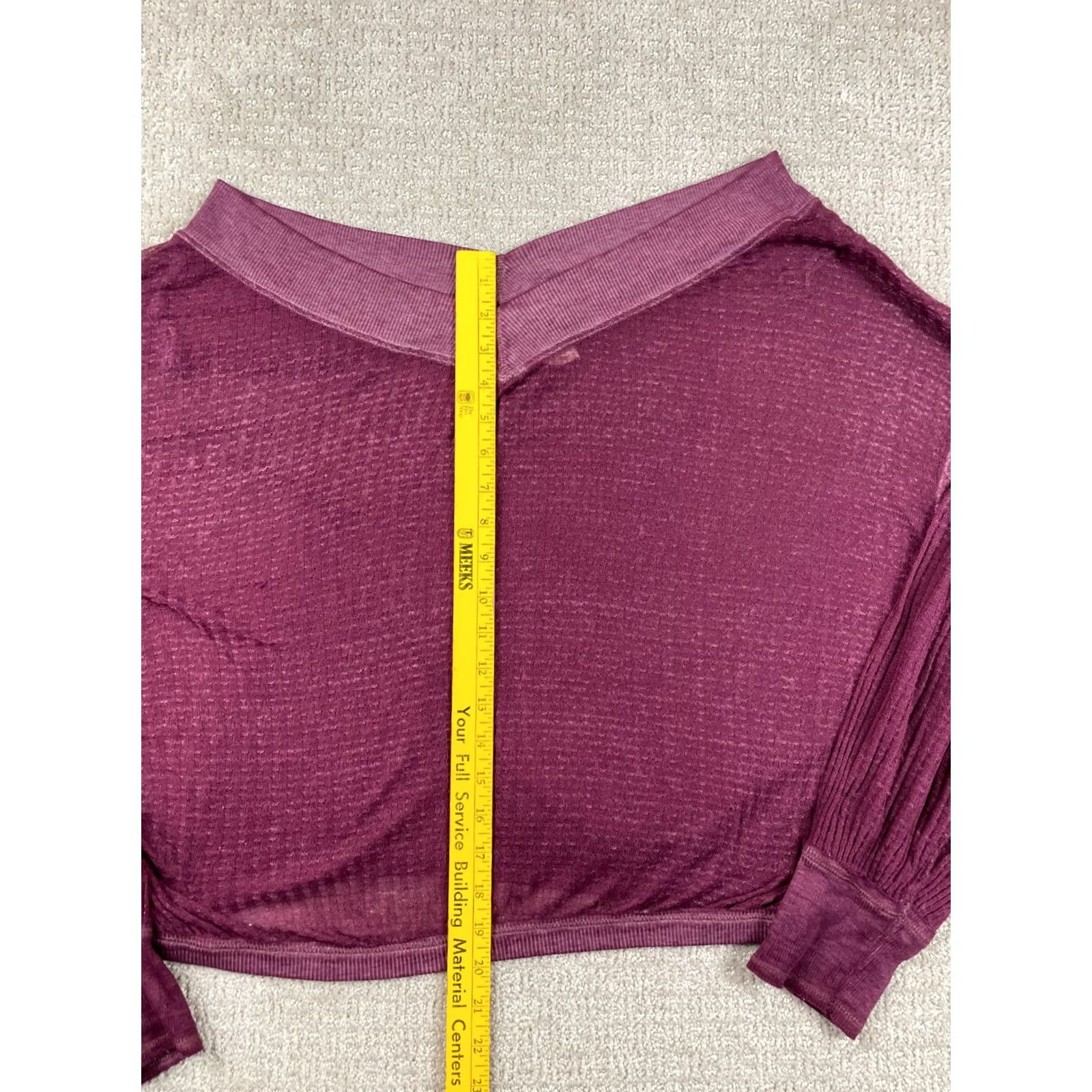 Vintage We The Free Sweater Womens Small Purple Southside Thermal V Neck Peasant Top Size S / US 4 / IT 40 - 2 Thumbnail