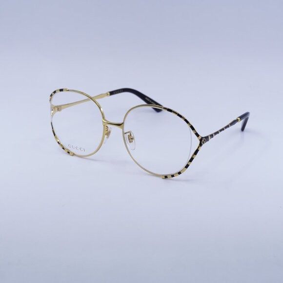 Gucci 🕶️ New Gucci GG0596OA 001 Gold/Black Eyeglasses 58mm Size ONE SIZE - 5 Thumbnail
