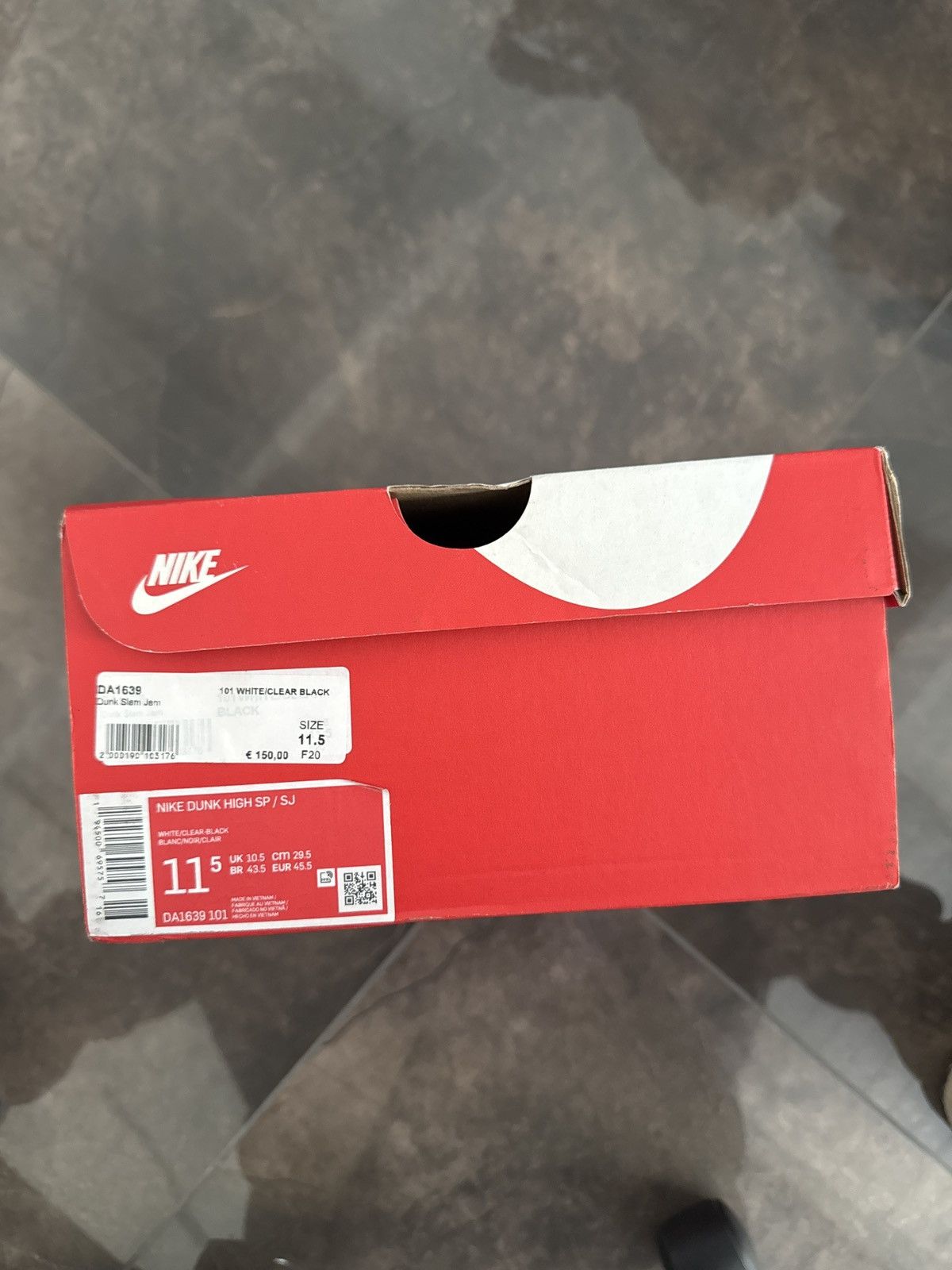 Nike Nike Dunk High Slam Jam Bianco Nero Size US 11.5 / EU 44-45 - 7 Thumbnail