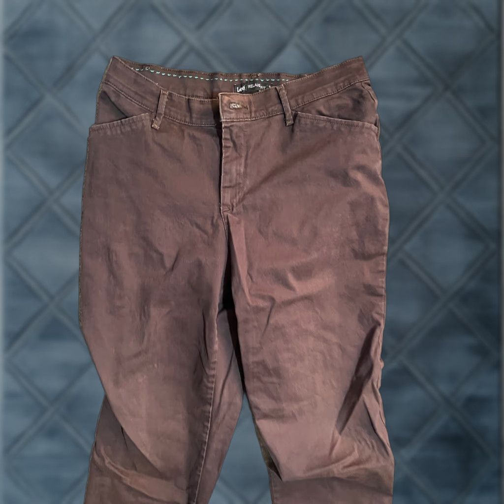 Lee Lee Pants Women Relaxed Fit Straight Leg 6P Brown Mid Rise Trousers Dress Pants Size 28" / US 6 / IT 42 - 1 Thumbnail