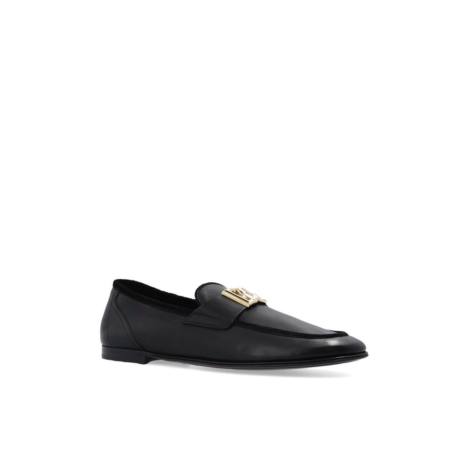 DOLCE&GABBANA DG Black Leather Loafers New & Authentic (Men'