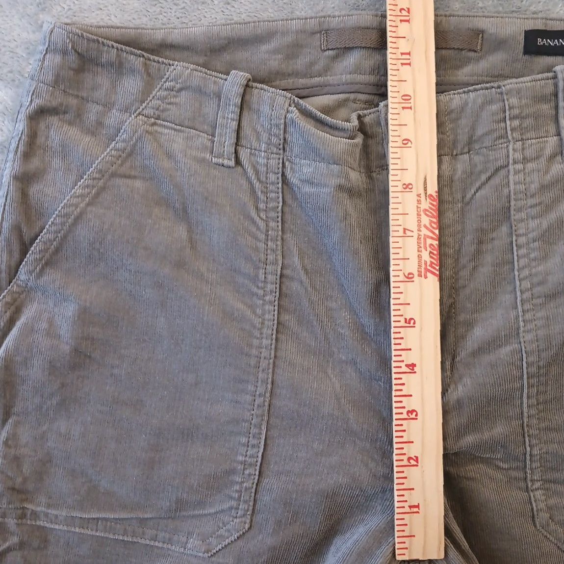 Banana Republic Banana Republic Pants Womens Size 12 Regular Gray Corduroy Ankle Zip Pockets Tapered Inseam 29 in Size 34" / US 12 / IT 48 - 4 Thumbnail