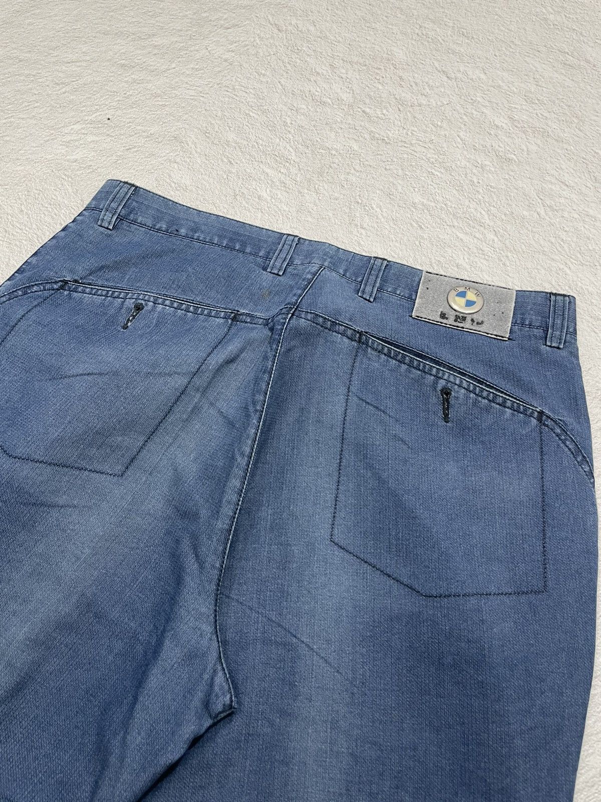 Japanese Brand BMW Blue Jeans Fading Lane Vintage Size US 31 - 9 Thumbnail