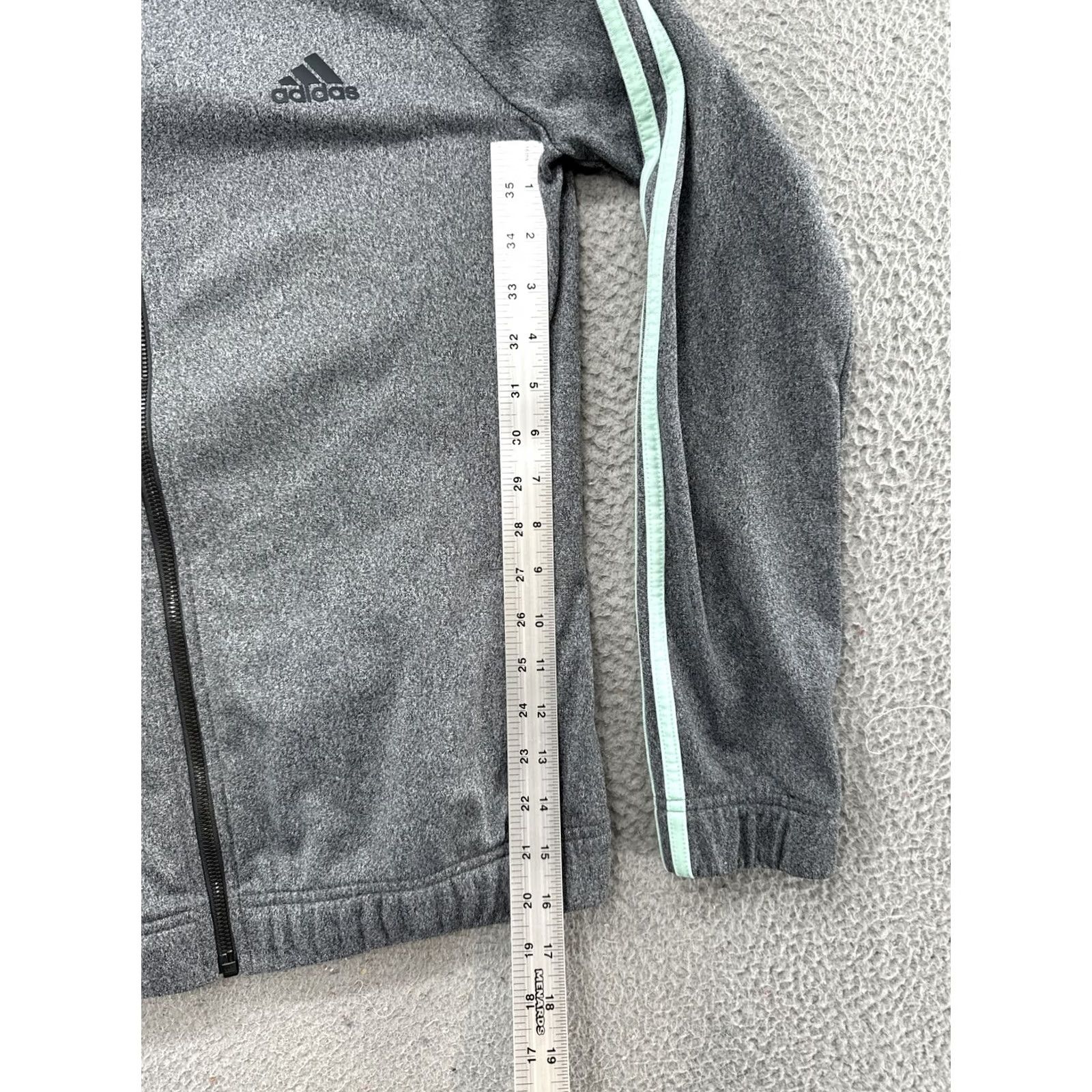 Adidas Adidas Women’s Essentials 3-Stripe Classic Track Jacket Gray Mint Green M Jacket Women Athletic Running & Jogging Multicolor Striped 3 White Stripes Size M / US 6-8 / IT 42-44 - 5 Thumbnail